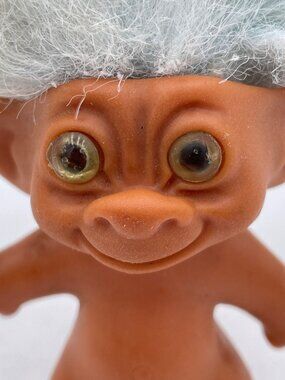 Uneeda Doll Co Vintage Troll Doll Wild Hair Big Eyes Double Horse Shoe